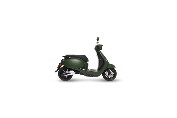 Scooter électrique Brumaire vert avec siège noir